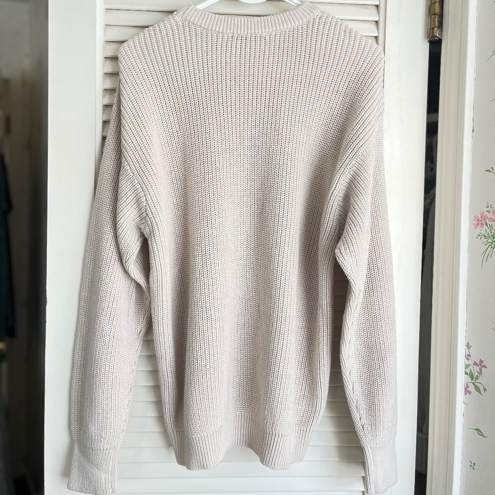 Brandy Melville Cream Shaker Knit Cotton Sweater OS - Picture 2 of 6